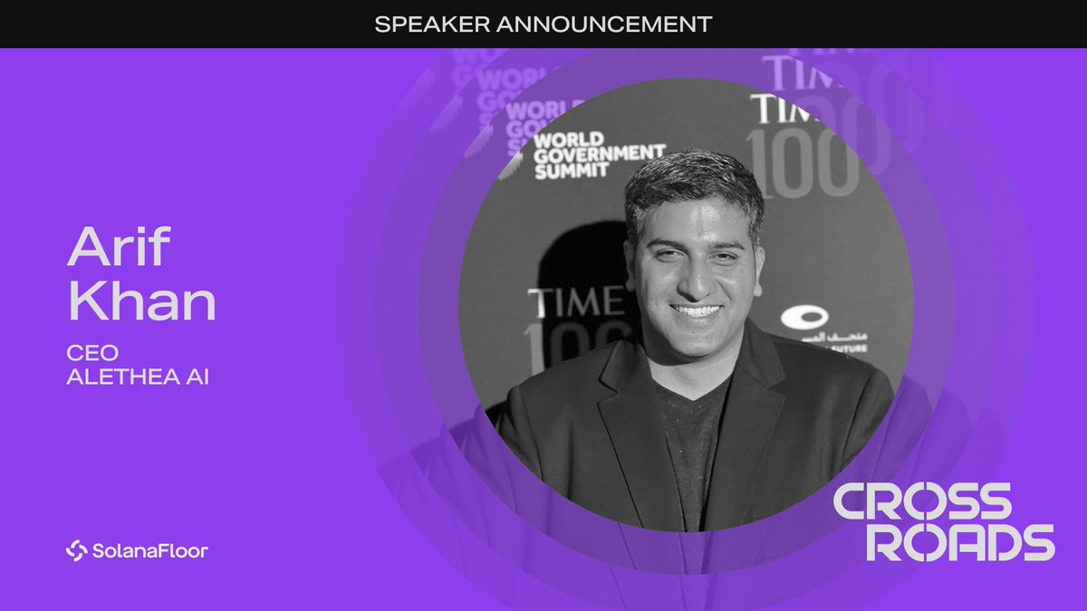 SolanaCrossroad's tweet photo. 🚨 SPEAKER ANNOUNCEMENT!

We're thrilled to have @ArKhan, CEO of @real_alethea, joining us in person in Istanbul for Crossroads '25.

Get yours at https://t.co/O4SAxwsPEc https://t.co/GSeaTzFt3v