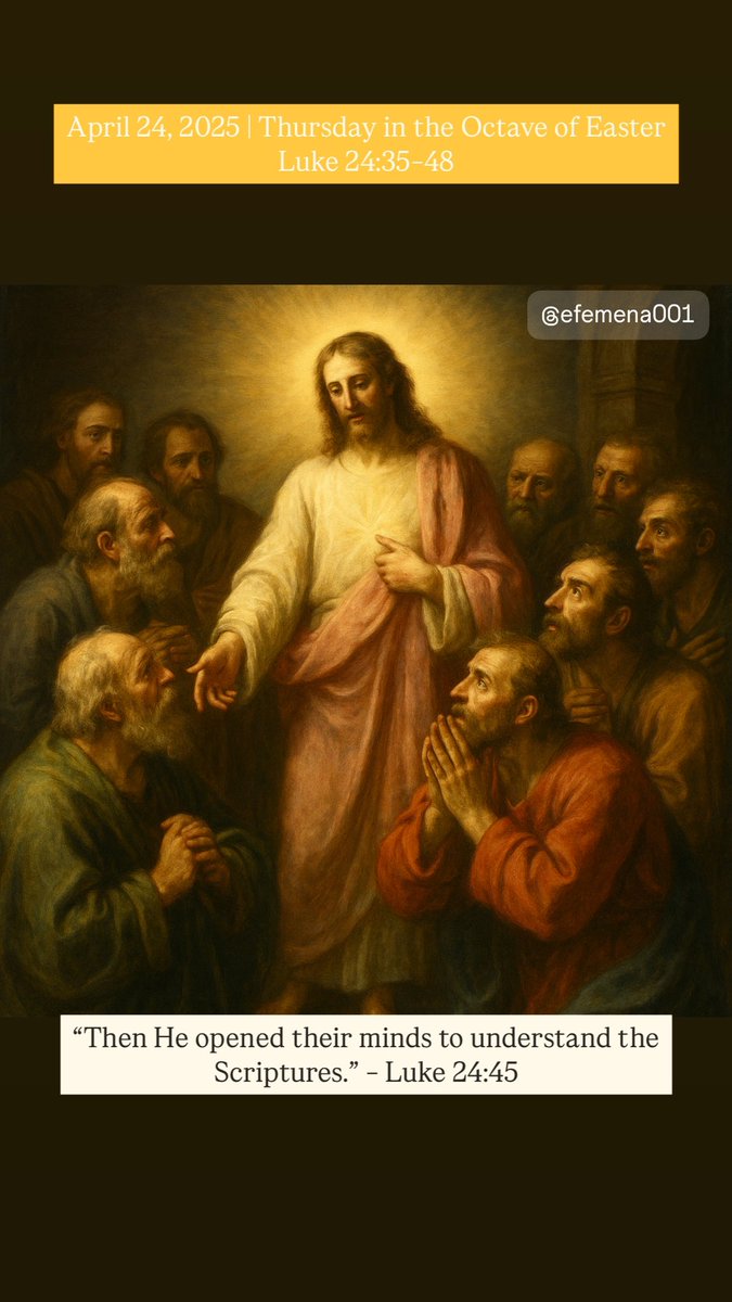 Efemena001's tweet photo. Jesus patiently brings light to our confusion and fear. His resurrection is not merely an event but a personal invitation to deeper faith and joyful witness.
Good Morning! Have a beautiful day ahead
#RisenLord #BreakingOfBread #Luke24 #EasterJoy #ResurrectionPower #JesusLives https://t.co/DqCKHgqI10