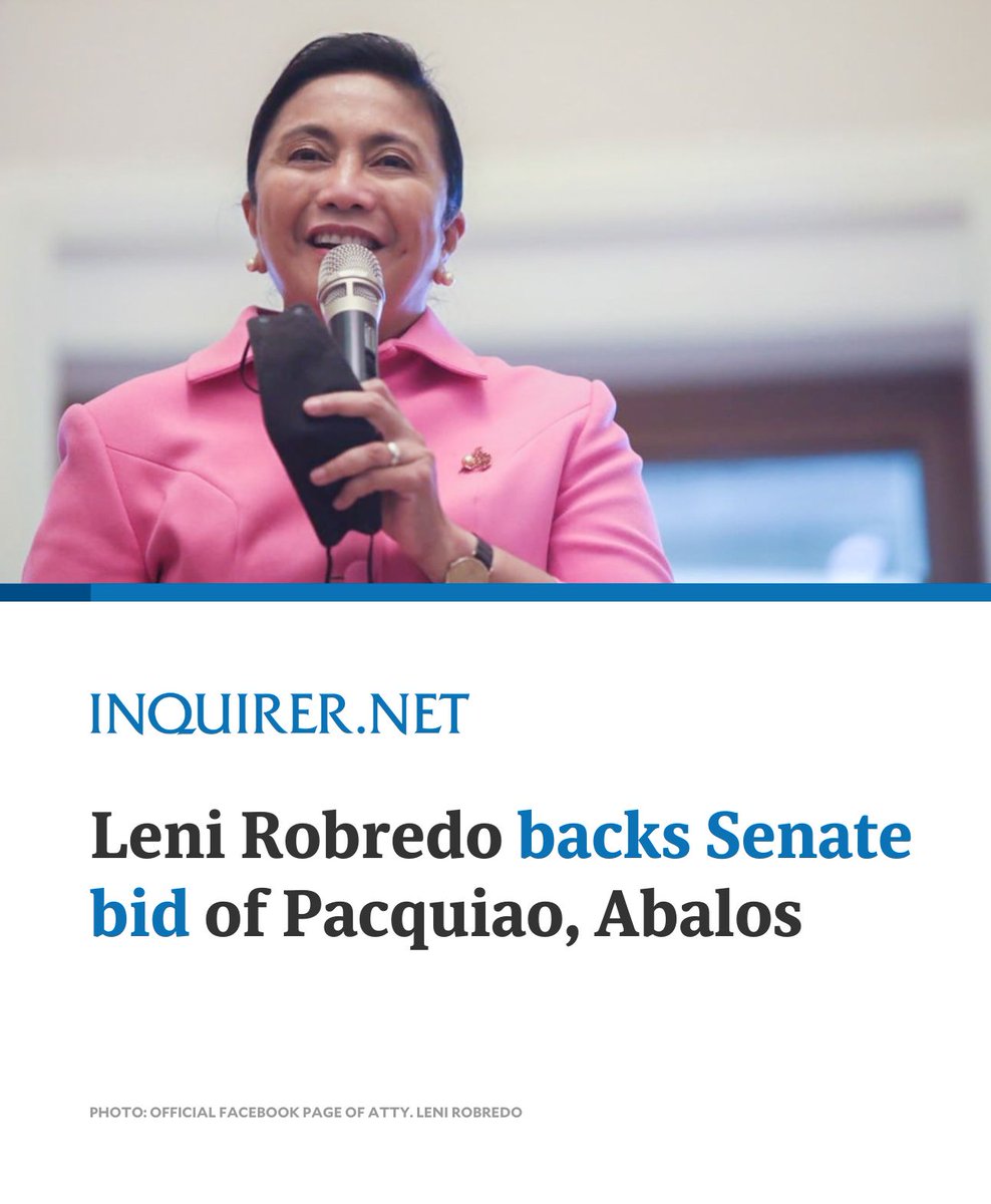 inquirerdotnet's tweet photo. Former Vice President Leni Robredo backed the senatorial bids of former Interior chief Benhur Abalos Jr. and former senator Manny Pacquiao, who are both running under the ticket of her 2022 presidential race rival, President Ferdinand R. Marcos Jr. #VotePH2025

READ MORE: https://t.co/szphcUqBr3