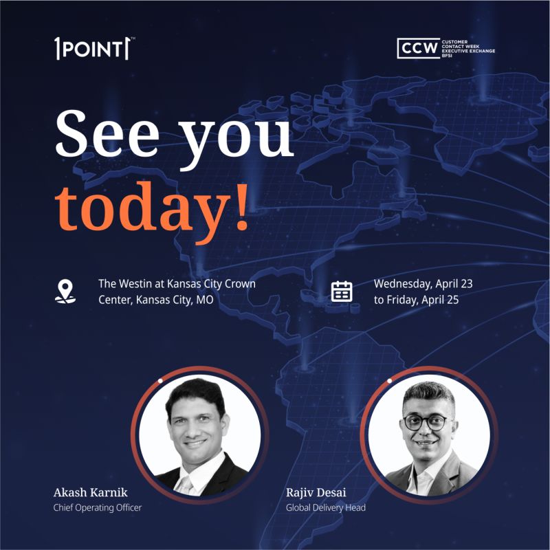 We’re live at #CCWBFSI 2025 at The Westin Kansas City!

Explore how #1Point1 is transforming #CXDX with Agent Assist, Copilot, Journey Mapping, Fraud Prevention &amp; more.

Let’s make it a great week!

#FutureOfCXDX #BFSIInnovation #GenAI #CustomerExperience #CXDXLeadership