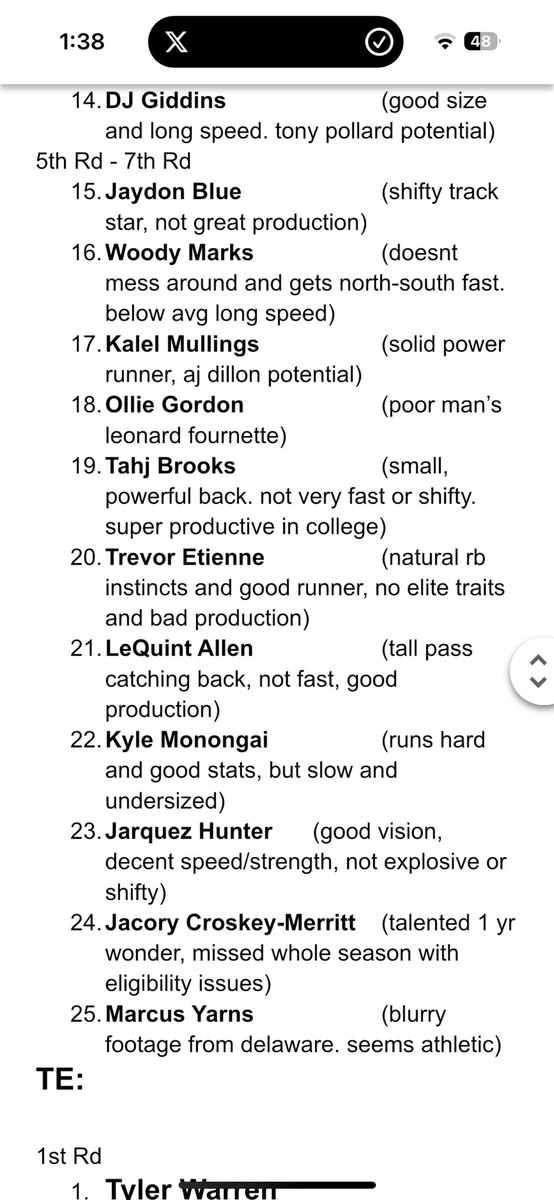 DraftTapeGrind's tweet photo. final draft rankings!! https://t.co/hsXAOx37N2