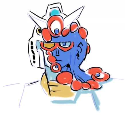 ミャクミャクさま、ガンダムとお戯れになる。 