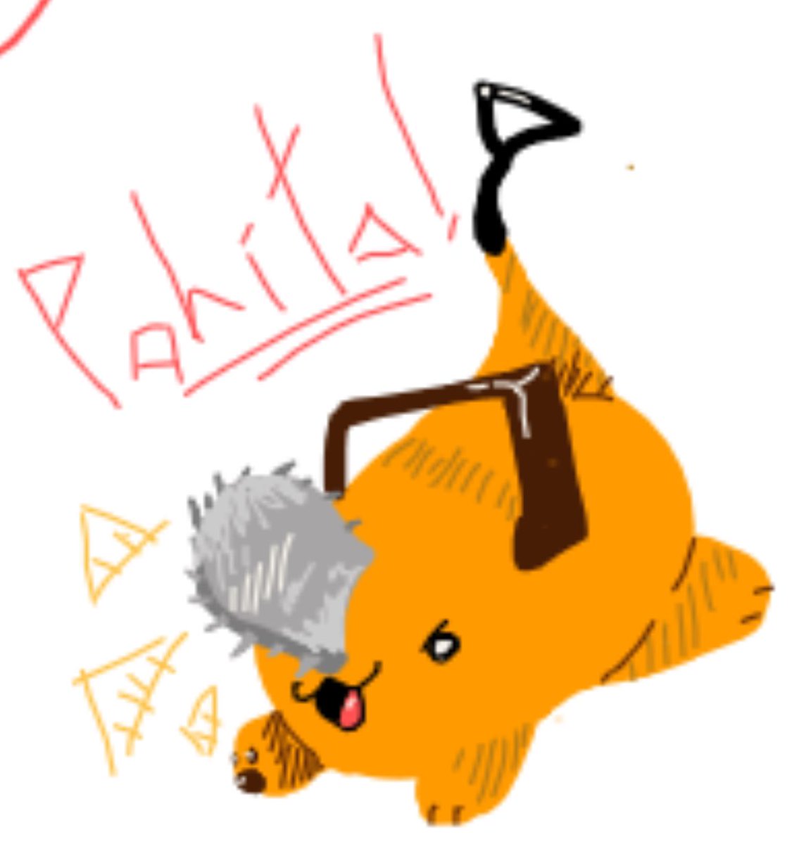 i drew pochita on my phone with the whiteboard thing on discord
