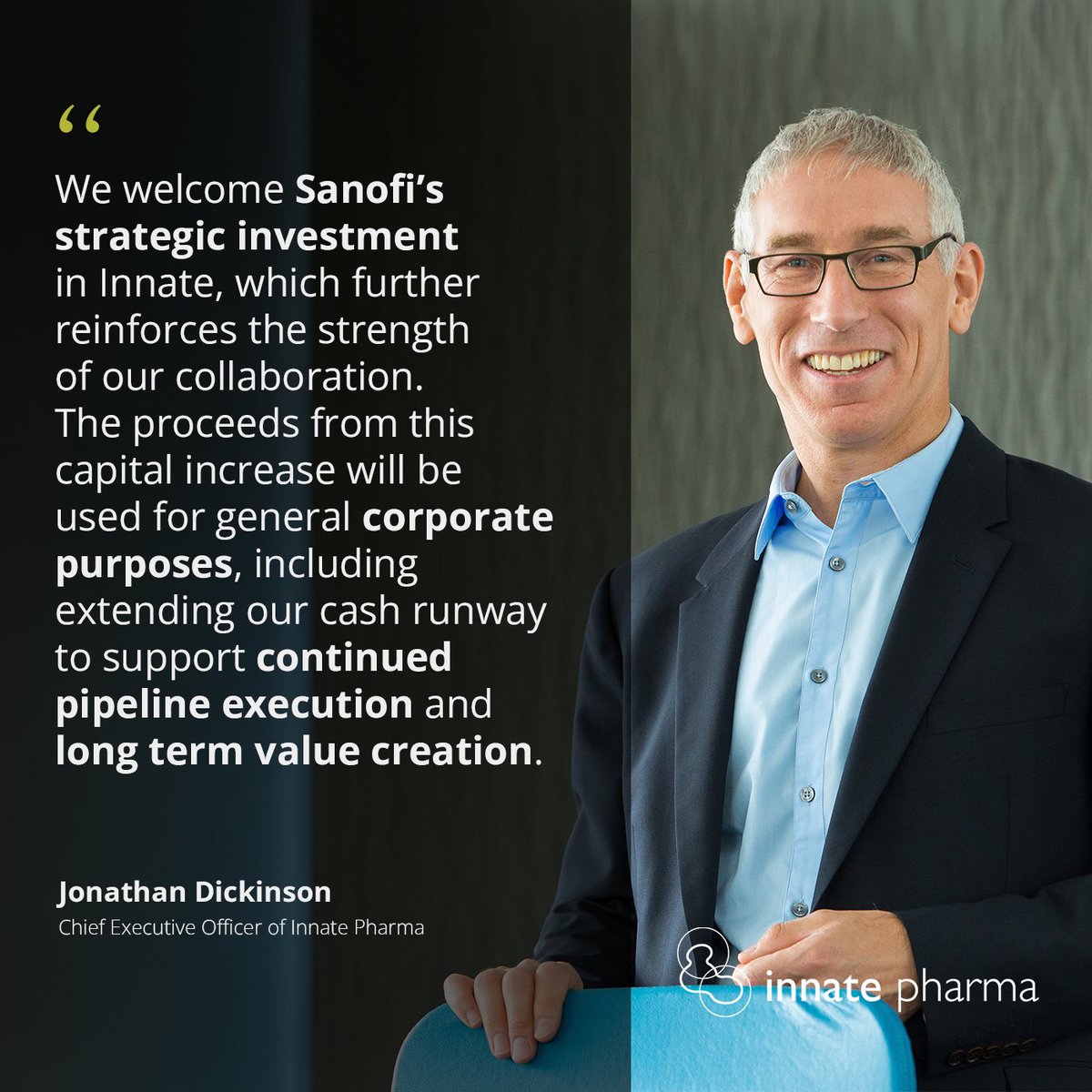 Innate Pharma announces €15 M investment by Sanofi 📢

👉 Investment is in addition to the ongoing partnership as shared previously, including continuing the development of BCMA targeting ANKET® program in autoimmune indications, and more

For more info, read the press release: