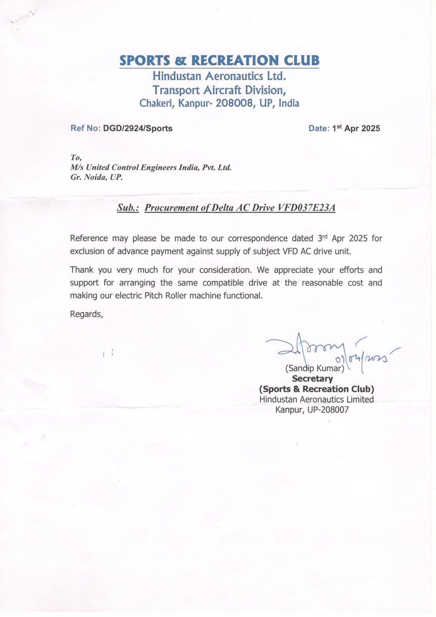 UCEIPL's tweet image. Proud moment! 🎉
We at United Control Engineers received an appreciation letter from HAL for providing affordable VFDs with the best-in-class support.
Grateful for the trust — here&apos;s to powering more success together! ⚡
#UnitedControl #HAL #VFD #Automation #CustomerSuccess @HAL