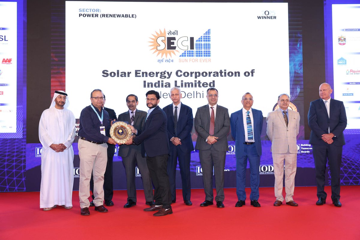 SECI wins the prestigious Golden Peacock Award for Development of Innovative Product its 100 MW Solar + BESS Project in Chhattisgarh, which is one of the largest Solar project integrated with battery energy storage system in the country.