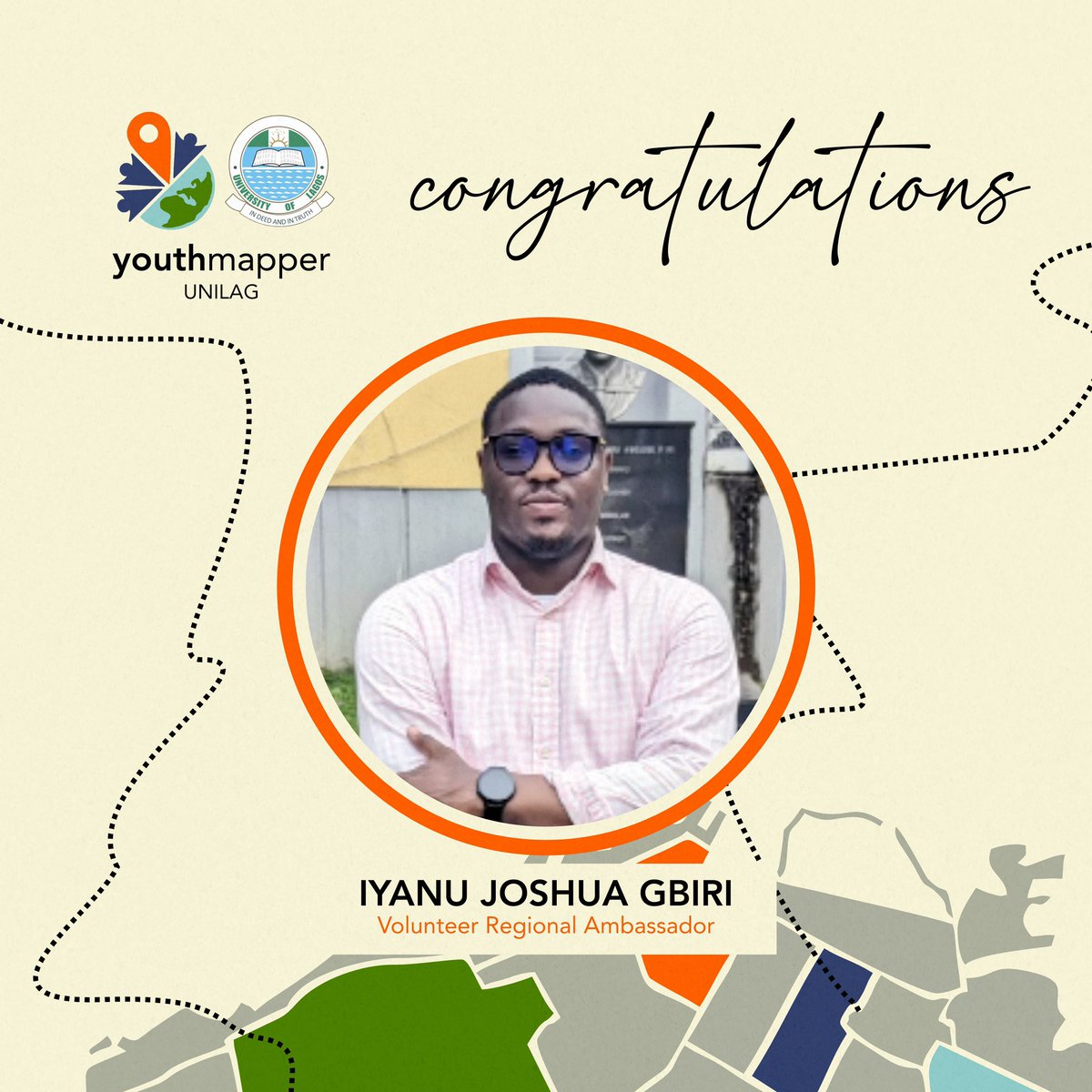 YouthmappersUn1's tweet photo. Congratulations, Iyanu Joshua Gbiri! 🎉🌍 https://t.co/Ka1sf949i3