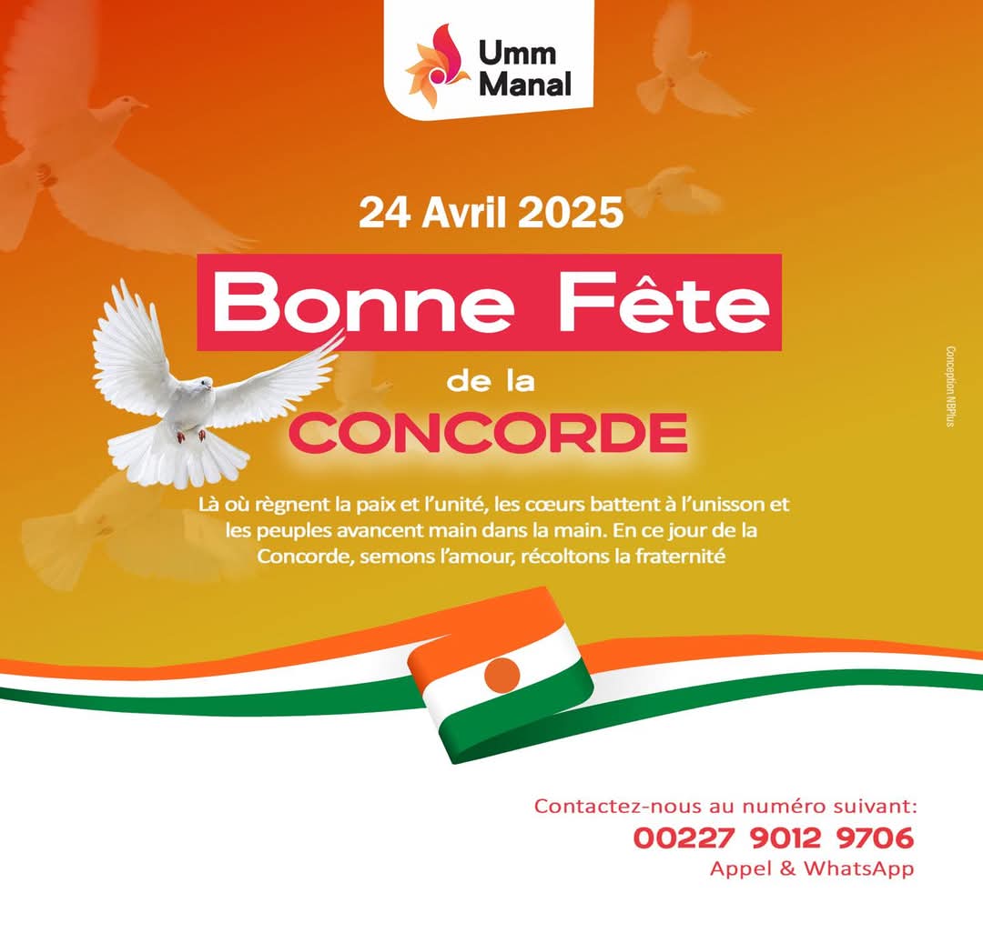 Bonne fête de la Concorde à tous les nigériens(es) ✨🙏🏻. 

Semons l’amour et laissons nos cœurs battre à l’unisson. 😊

#Ummanal 
#Niger