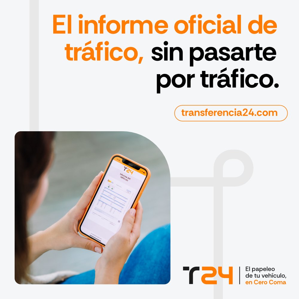 ¿Ir a tráfico? No, gracias 😎🚗
Con <a href="/transferencia24/">Transferencia24</a> pides el informe del un vehículo online y lo tienes en cero coma 👏 
transferencia24.com/informe-vehicu…

#informedevehiculo #gestoriaonline #tramitesDGT #tramitesvehiculos