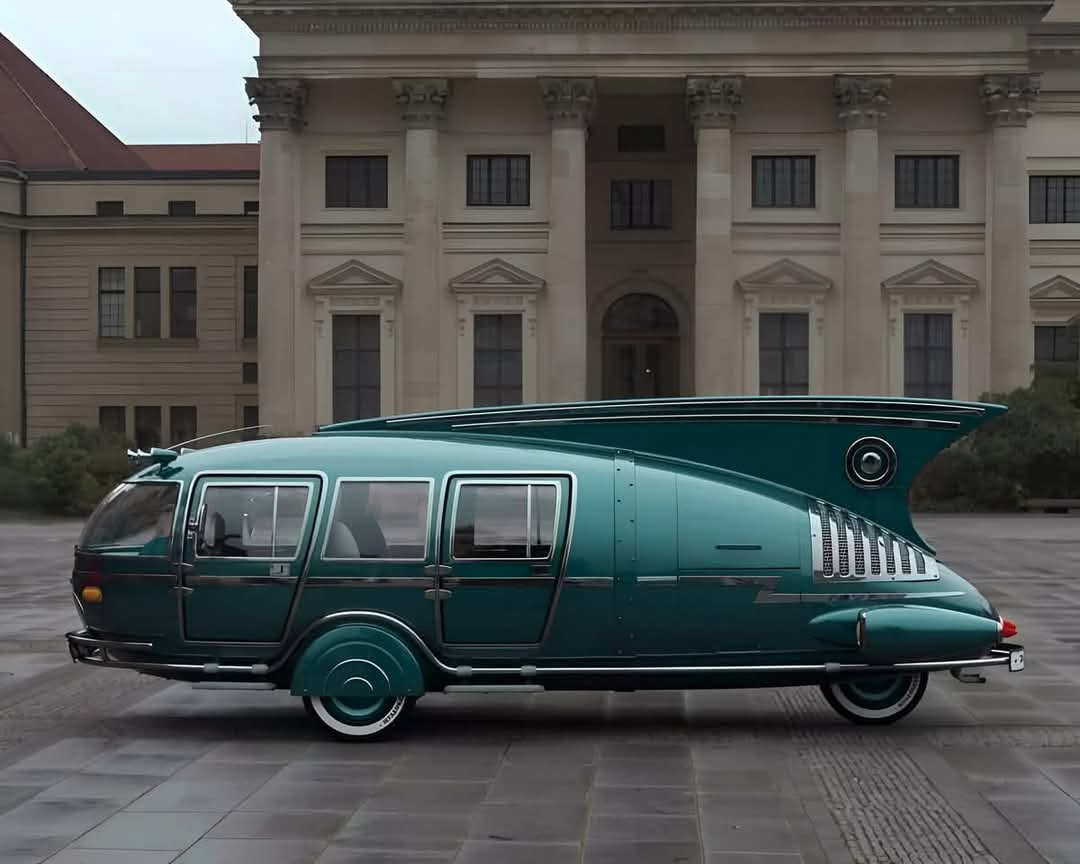 histories_arch's tweet photo. The 1938 Dymaxion wasn't just a car; it was a radical concept vehicle birthed from the mind of futurist and inventor Buckminster Fuller. Intended to redefine transportation, it combined automotive design, aerodynamics, and the dream of efficiency into a striking teardrop-shaped body. 

The Dymaxion’s most striking feature was its unconventional layout: a three-wheeled design with two wheels in the front for propulsion and a single rear wheel for steering. Powered by a Ford V8 engine mounted in the rear, it could reach speeds around 90 mph and promised excellent fuel economy for its time. 

The aircraft-inspired shape, complete with pontoon fenders and wraparound windows, allowed for smoother airflow and reduced drag, showcasing Fuller’s obsession with efficiency. It could seat up to eleven passengers in its bubble-like cabin, promising a futuristic approach to urban and family transportation.

#archaeohistories