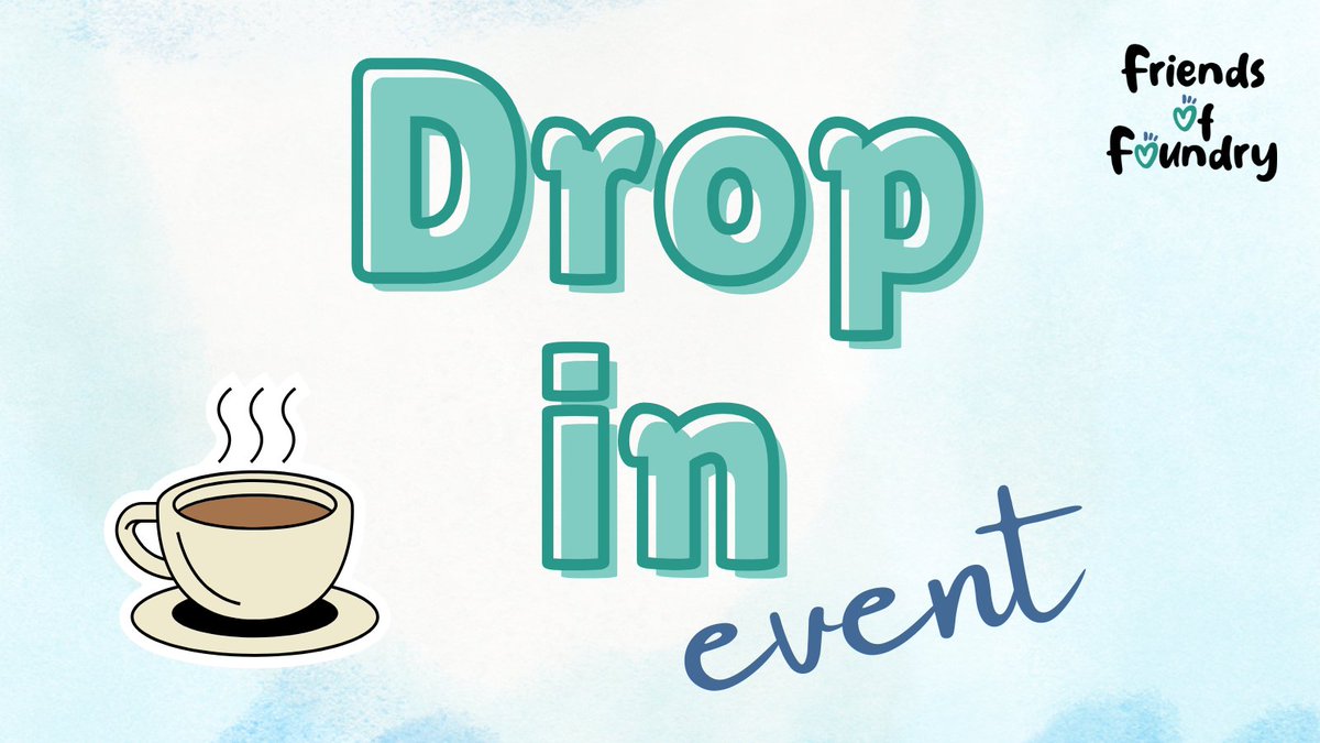 Don't forget to join us at Verdon Recreation Centre between 11-1pm today for our weekly Friends of Foundry drop-in session!

There will be an Engagement Officer, Likewise, <a href="/WildatHeartSRWT/">Wild at Heart</a>, free chair exercise with  <a href="/CommunitySUFC/">Sheffield United Community Foundation</a>, as well as free tea, coffee, and food ☕