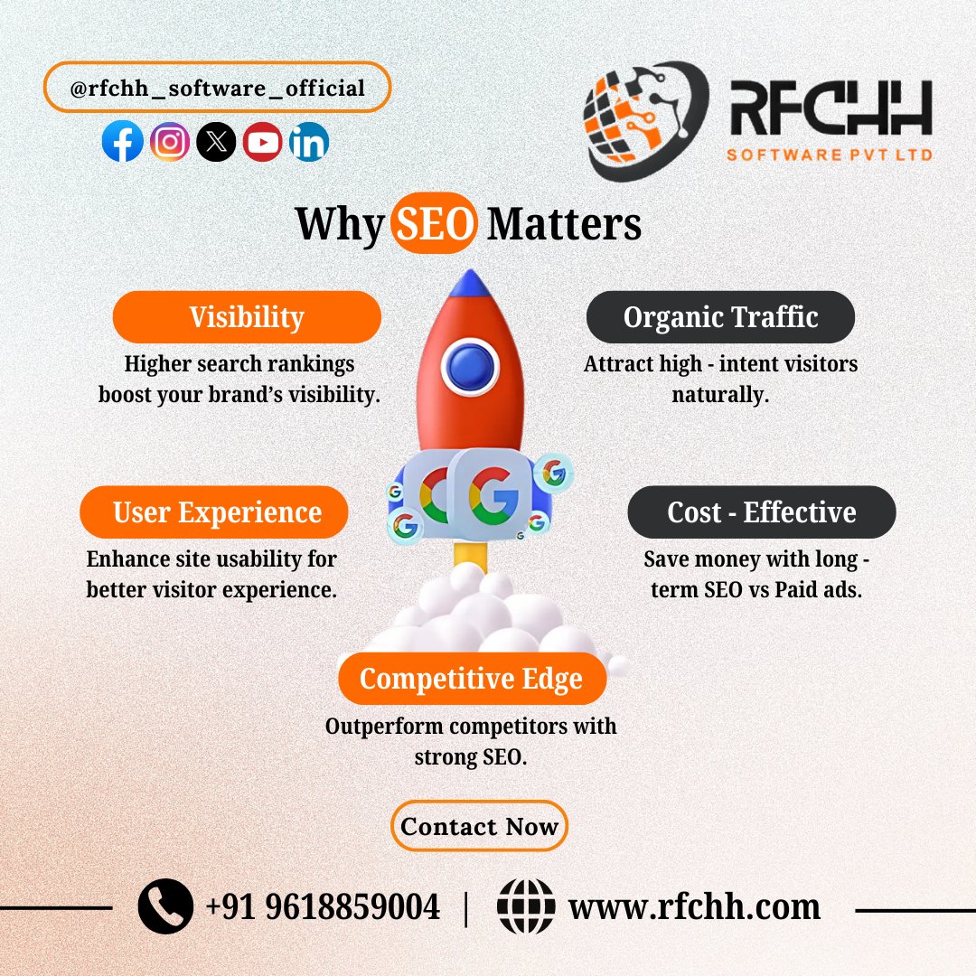 rfchhsoftware's tweet image. 🚀 Why Does SEO Matter? Let’s Break It Down!
📞 +91 9618859004 rfchh.com
#RFCHHSOFTWARE #RFCHHDIGITAL #SEO #DigitalMarketing #SearchEngineOptimization #OnlineMarketing #BusinessGrowth #SEOTips #MarketingStrategy #OrganicTraffic #WebsiteOptimization #GoogleRanking