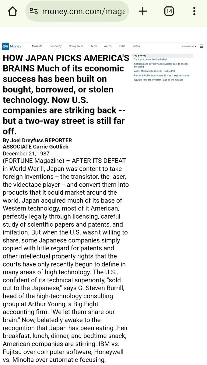 OblomovBukowsky's tweet photo. @JungleBall_2 @thinking_panda "...communist China would lie, cheat and steal on trade."

It's really tiresome to see the US today reusing the same accusations they have used against Japan 30 years ago https://t.co/oLYCSXkkPv