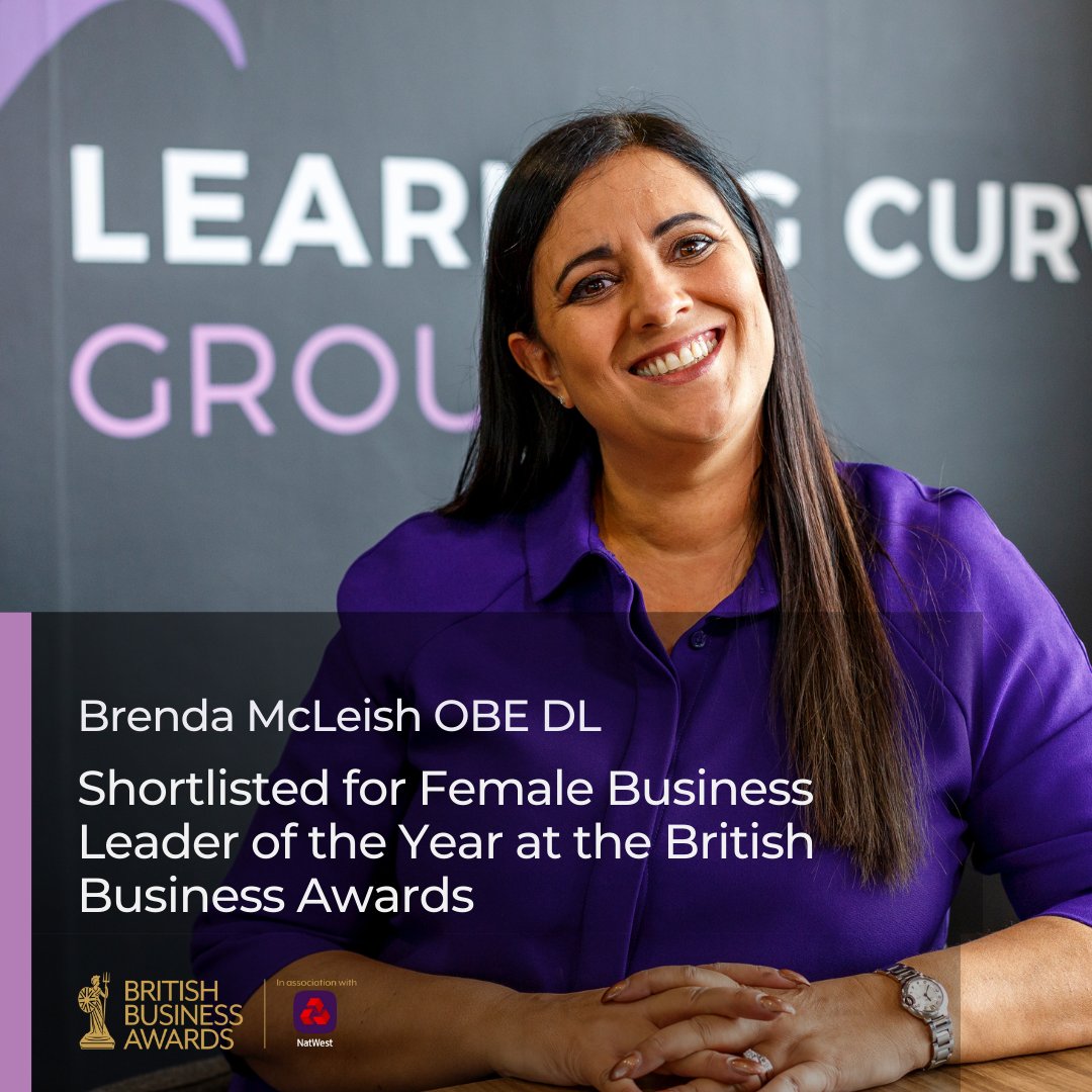 Thrilled our CEO Brenda McLeish OBE DL is shortlisted for Female Business Leader of the Year at the British Business Awards! 👏 This award honours inspiring women running exceptional companies. So proud of Brenda—cheering her on all the way! 💜 Best of luck to all finalists!