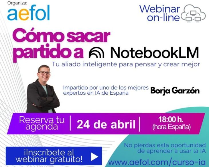 joeldoncel2007's tweet image. 🚨 ¡Hoy es el día! 🎯 Webinar gratuito: &quot;Cómo sacar partido a NotebookLM&quot;

📅 24 de abril · ⏰ 18:00 (España)
🧠 Con @borjaturtle 
🎟️ Inscríbete aquí: docs.google.com/forms/d/e/1FAI…

#IA #NotebookLM #Webinar #Productividad