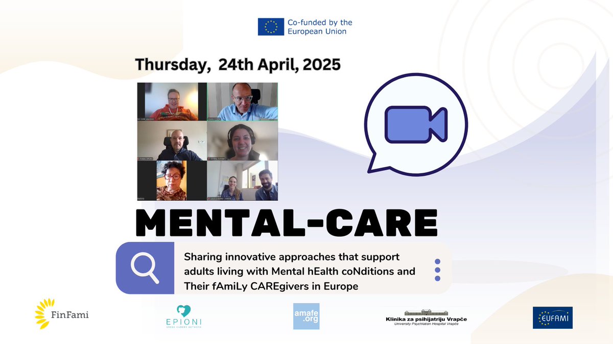 🌍Today, we met to advance the Erasmus+ MENTAL-CARE Project, supporting people with mental health issues and their caregivers.
We're developing a Good Practice Guide and a model to improve support and fight stigma.
🎯 Next: presenting at the EUFAMI AGM, Stockholm, 6–7 June