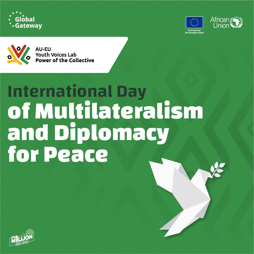 AU-EU Youth Voices Lab - Power of the Collective (@aueuyouthvoices) on Twitter photo 🕊️ Today we celebrate #multilateralism & #diplomacy for Peace!
Join our network: bio.aueuyouthvoiceslab.eu/3E6KD5Y and let's work together for a better future!
🧩 "Alone we can go fast, but together we go far."
<a href="/AUEUYouthLab/">AUEU Youth Lab</a>
#AUEUYouthVoicesLab #EngageEmpowerConnect #AUEU #AUEUYouthLab 🕊️ Today we celebrate #multilateralism & #diplomacy for Peace!
Join our network: bio.aueuyouthvoiceslab.eu/3E6KD5Y and let's work together for a better future!
🧩 "Alone we can go fast, but together we go far."
<a href="/AUEUYouthLab/">AUEU Youth Lab</a>
#AUEUYouthVoicesLab #EngageEmpowerConnect #AUEU #AUEUYouthLab