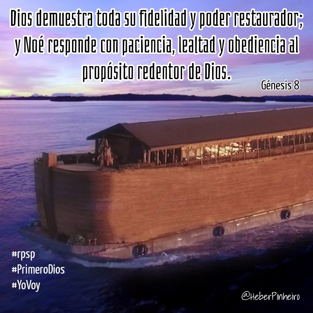 Ge8 Dios se acuerda de Noé y de todos los que están en el arca y empieza a actuar para restaurar la tierra y proveer nuevamente el ambiente adecuado para la vida. Las acciones de Dios y de Noé son complementarias en fidelidad y espera paciente #rpsp #PrimeroDios #YoVoy