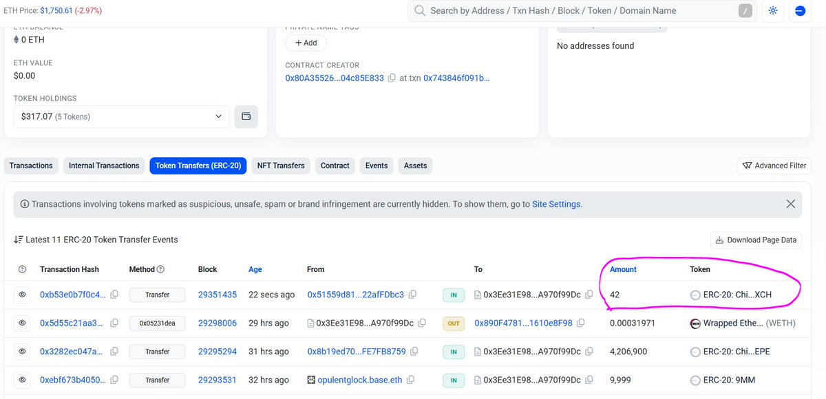 🍊🌱🌱 Jusg sent 42 $XCH to the HOAMI on BASE treasury addy 🔥🔥🔥

basescan.org/address/0x3ee3…