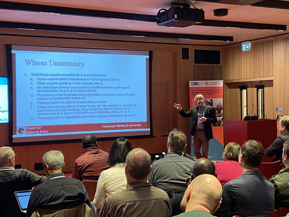 MRC_BSU's tweet image. Great talks are continuing at the Ethics and Innovative Trial Designs workshop, with Alex John London from @CarnegieMellon and Jerome Singh from Uni KwaZulu-Natal on the ethical aspects of adaptive designs.