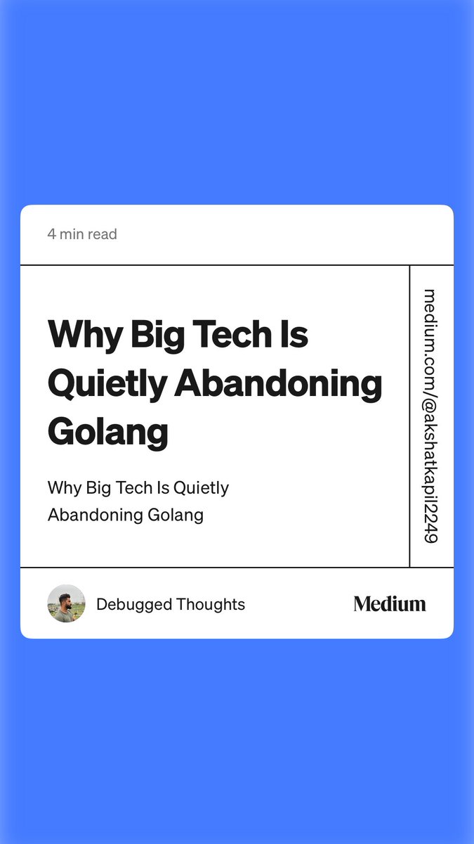 basettabz's tweet photo. “Why Big Tech Is Quietly Abandoning Golang”  https://t.co/VV7ZOejto7 https://t.co/P6ex0P7eAY