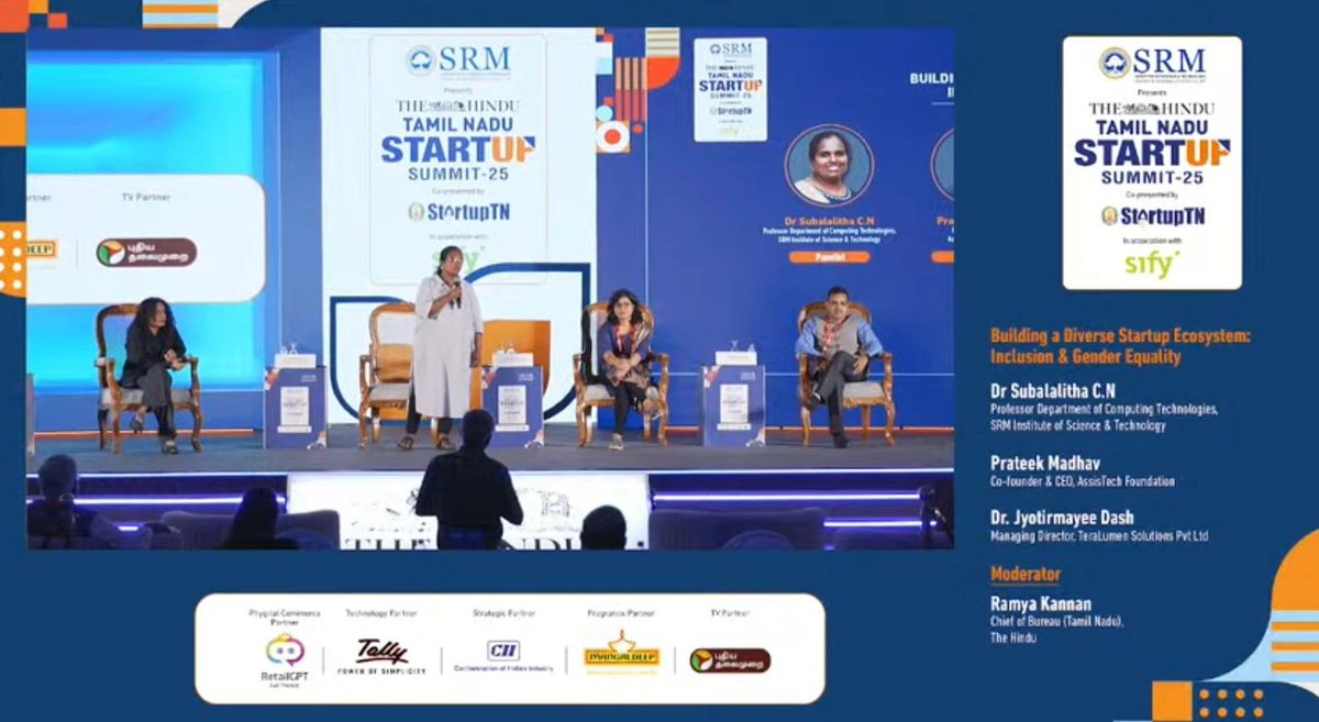 SRMIST x The Hindu | Tamil Nadu Startup Summit-25!

Dr. Subalalitha C.N., Professor at SRMIST, shared insights on nurturing inclusive startup ecosystems and the role of academia in driving student and faculty-led innovations. <a href="/TheStartupTN/">StartupTN</a> 

Image Courtesy: <a href="/TheHindu/">The Hindu</a>