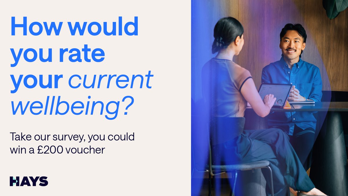 Whether it’s physical, mental or financial, work can have a significant impact on your overall wellbeing. Let us know your views on employee wellbeing in our survey and you could win a £200 retail voucher 👉 link.hays.com/3S5lb46

#employeewellbeing #worldofwork
