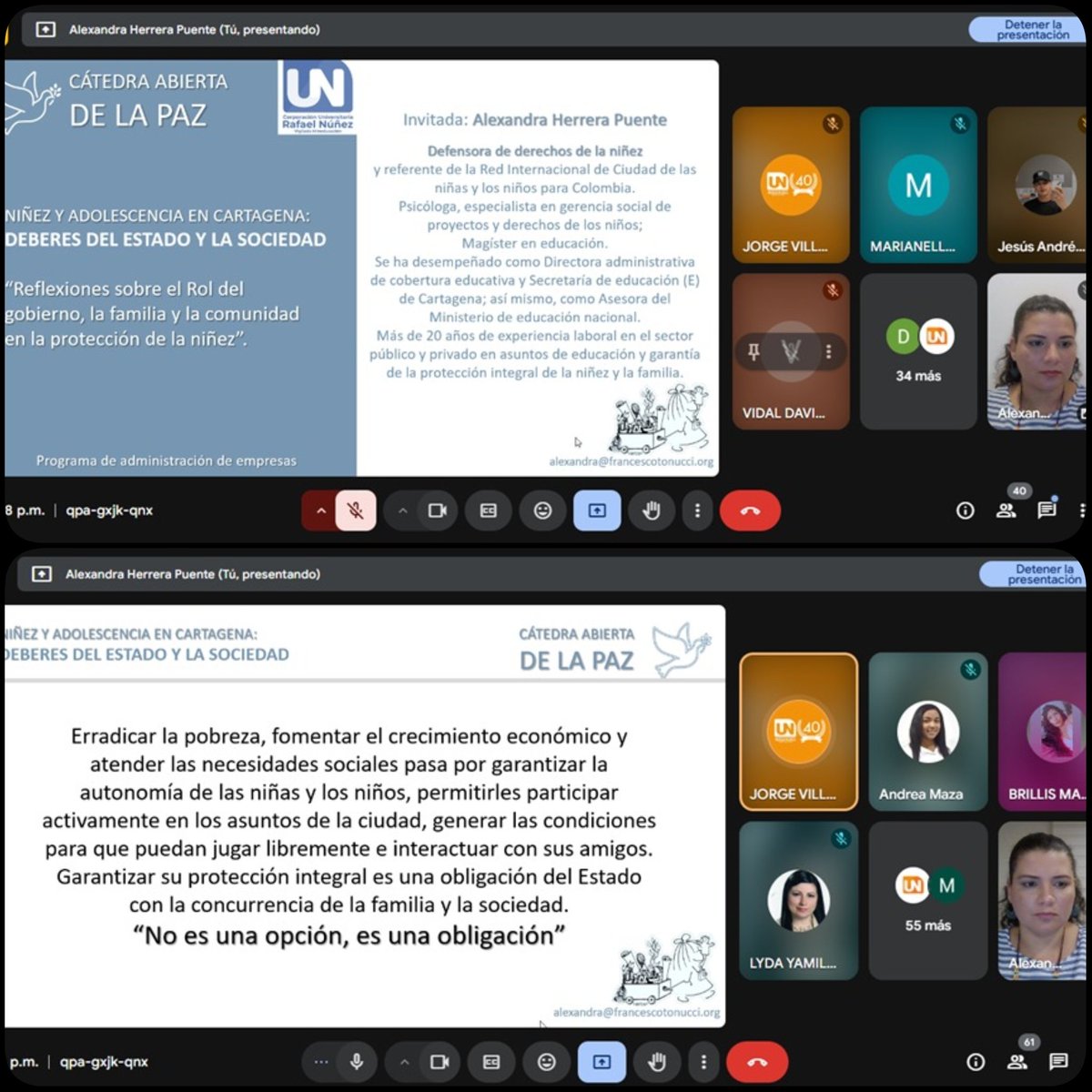 Niñez y adolescencia en Cartagena: Deberes del Estado, la familia y la sociedad.
Reflexiones sobre el rol del estado, la familia y la sociedad en la protección de la niñez.
Conversando con estudiantes y maestros de la <a href="/uninunez/">UNINÚÑEZ</a>.
#CátedraDeLaPaz
#ProtecciónDeLaNiñez