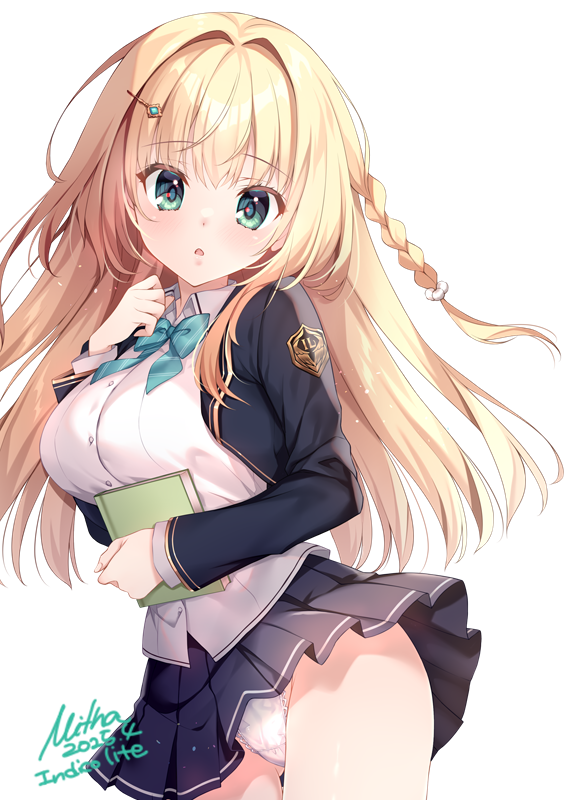 usa_mitha's tweet image. 制服の金髪ちゃん描いたよ～💛
#オリジナルイラスト