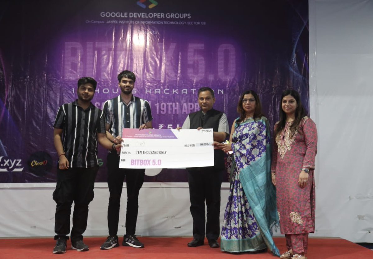 gdgjiit's tweet image. Meet the masterminds behind the magic!
After 12 hrs of intense innovation, collaboration, they rose to the top with their standout solutions.
Presenting the winners of BitBox Hackathon 2025, where creativity met code and took center stage.
#BitBoxHackathon #TechChampions #GDG128