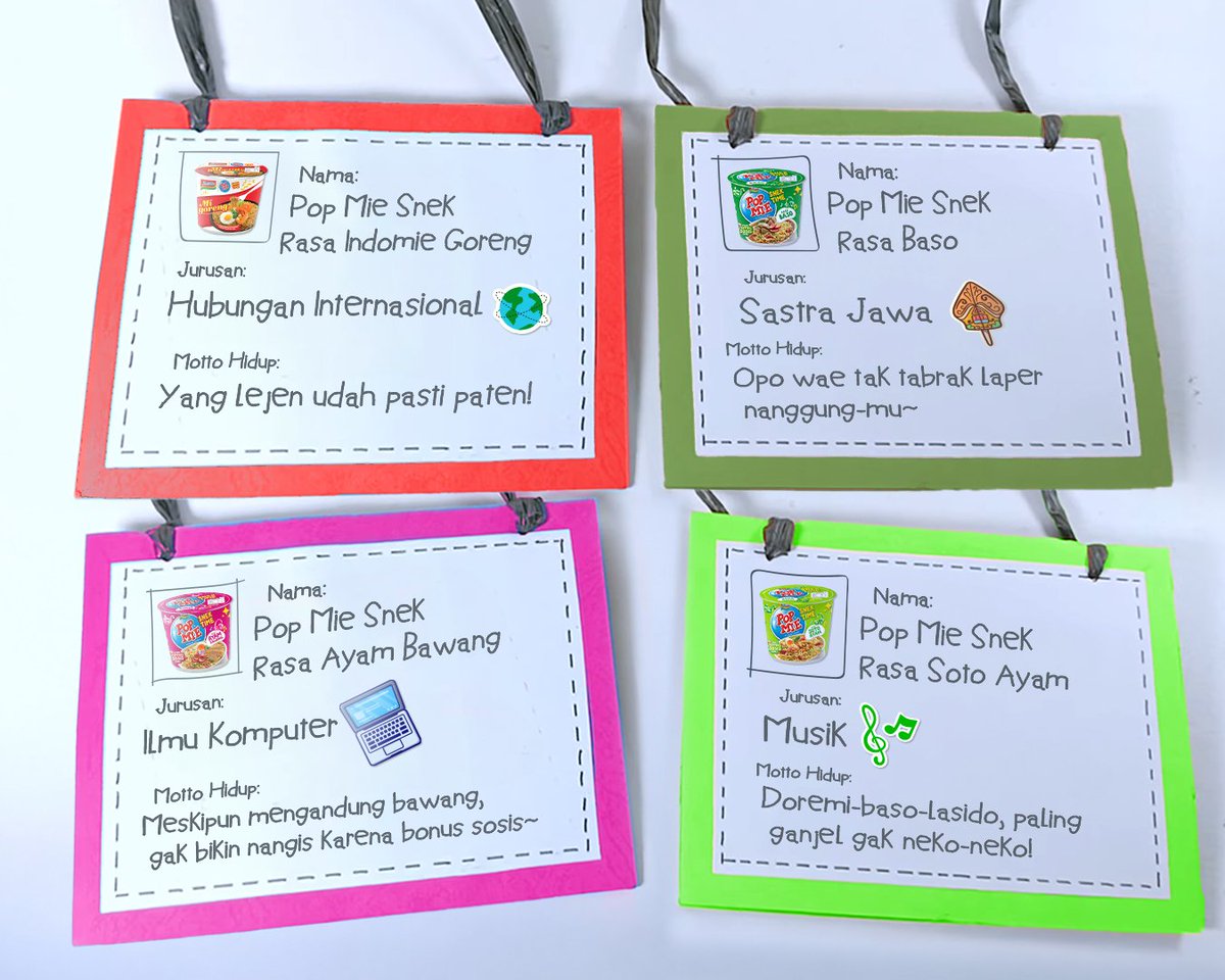 Dari Pop Mie Mini, sekarang namanya Pop Mie Snek! Jangan salah panggil ya~

Absen dibawah dong Sob, motto hidup jurusan lo cocok sama varian yang mana? 🤔