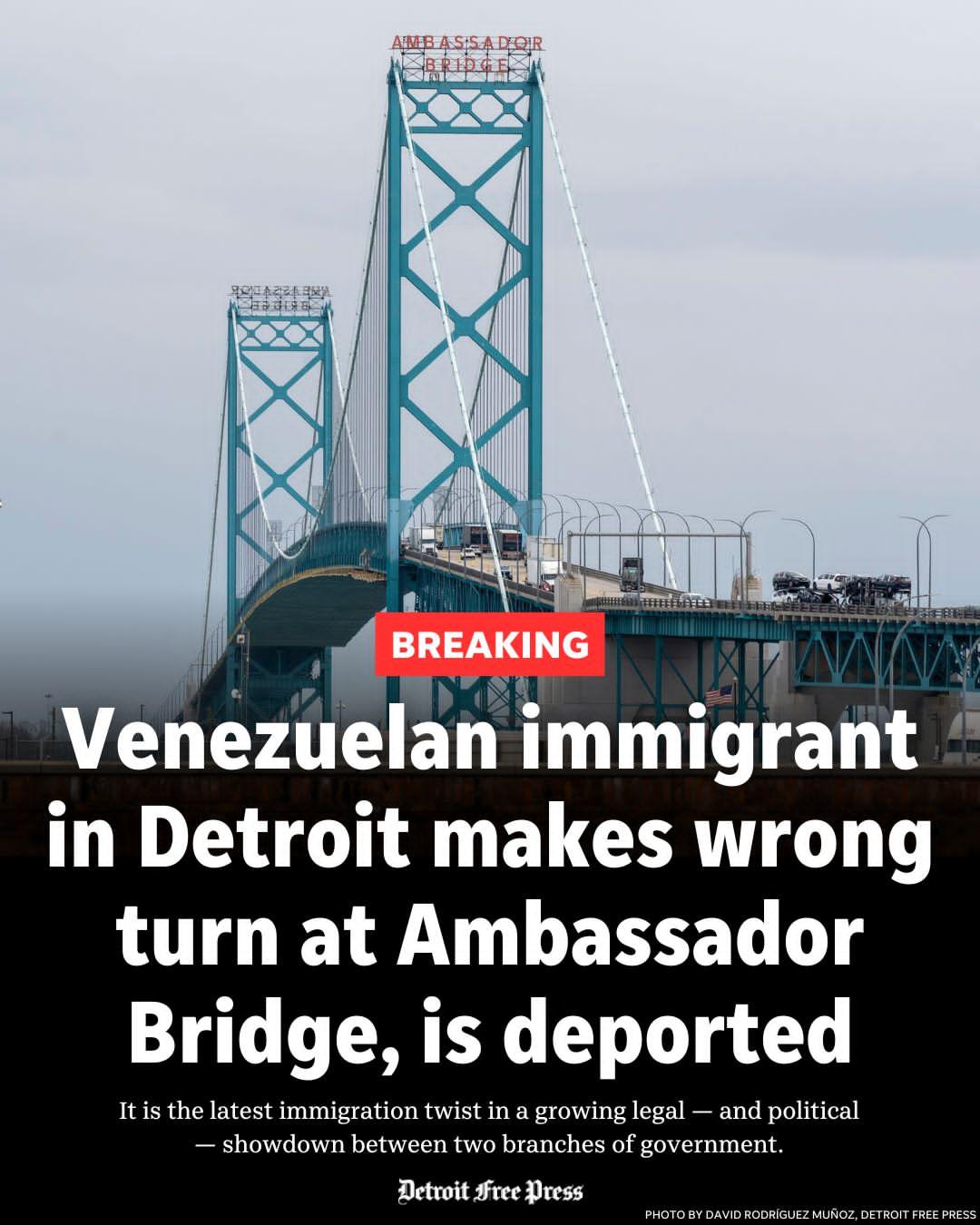The World R🅰️nking on X: "A 32-year-old Venezuelan immigrant, Ricardo  Prada Vásquez, reportedly went the wrong way while delivering a food order  in January in Detroit, ended up crossing the Canadian border,