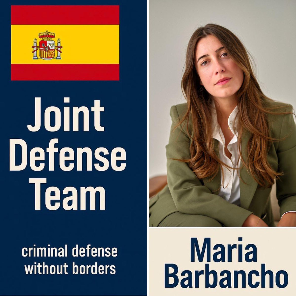 Joint Defense Team (@jointdefenset) on Twitter photo We are excited to announce a new member for our <a href="/JointDefenseT/">Joint Defense Team</a>: Maria Barbancho. She will strengthen our legal knowledge and expertise and will enable us to serve clients with interests in Spain better as well!
joint-defense-team.com/team-2/spain We are excited to announce a new member for our <a href="/JointDefenseT/">Joint Defense Team</a>: Maria Barbancho. She will strengthen our legal knowledge and expertise and will enable us to serve clients with interests in Spain better as well!
joint-defense-team.com/team-2/spain