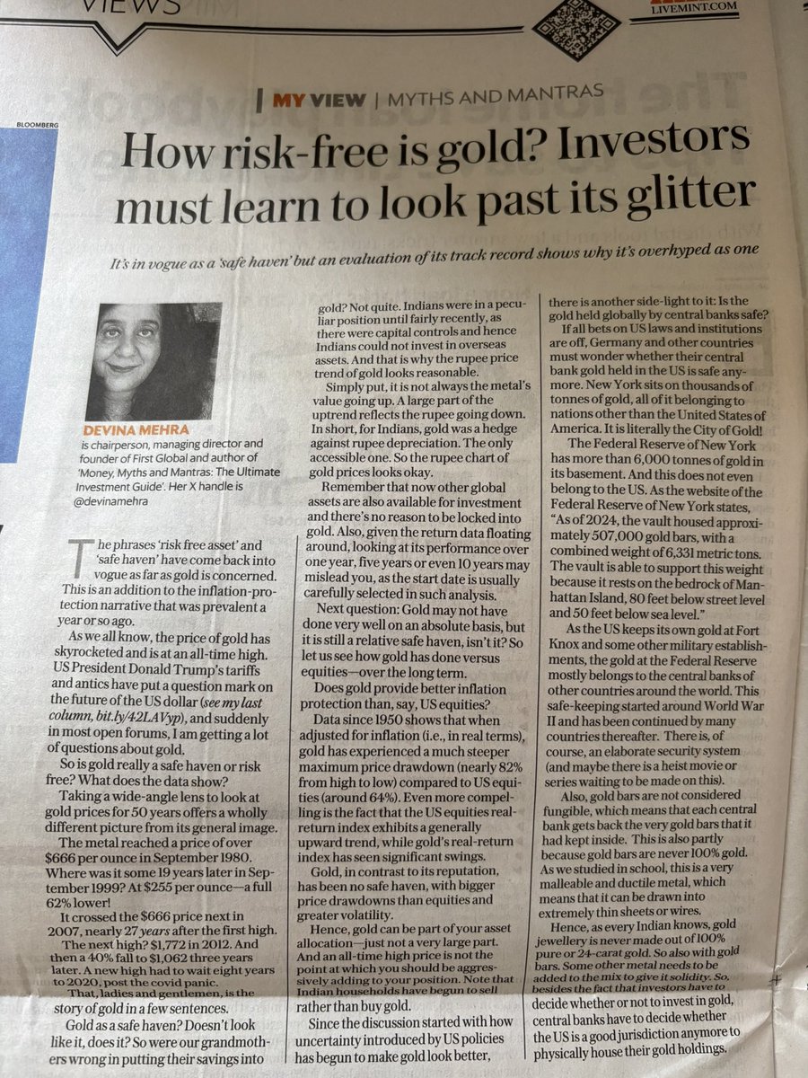 Look past the glitter of gold - Interesting read!

While we tend to look at assets when they are at their peak, that’s actually the time to be most prudent about your investments. Asset allocation from Day 1 is the key to leveraging opportunities. 

Source: <a href="/livemint/">Mint</a>