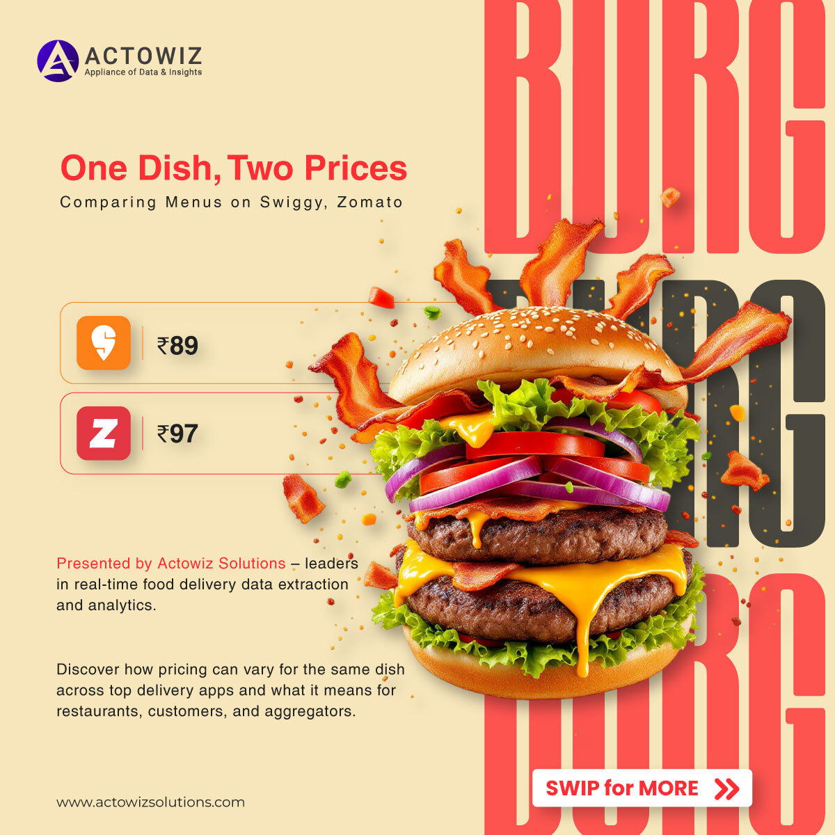 actowizsolution's tweet image. Why does the same dish cost less on #Swiggy than #Zomato?

We analyzed real-time #MenuPrices across platforms.
See what’s driving the difference 

actowizsolutions.com/swiggy-zomato-…

#SwiggyVsZomato #MenuPriceComparison #FoodDeliveryData #ActowizSolutions #DynamicPricing #ActowizSolutions