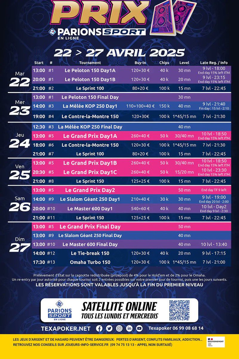 Janusport's tweet image. À partir de vendredi @MargauxPonnelle et @TamerlanXIV participent au Grand Prix, un tournoi de poker à 300€ organisé par @ParionsSport 💰 

Gagne 10% de leurs gains en pronostiquant lequel des deux va le plus loin 🎯

♻️RT + follow @TamerlanXIV et @MargauxPonnelle pour jouer ❤️