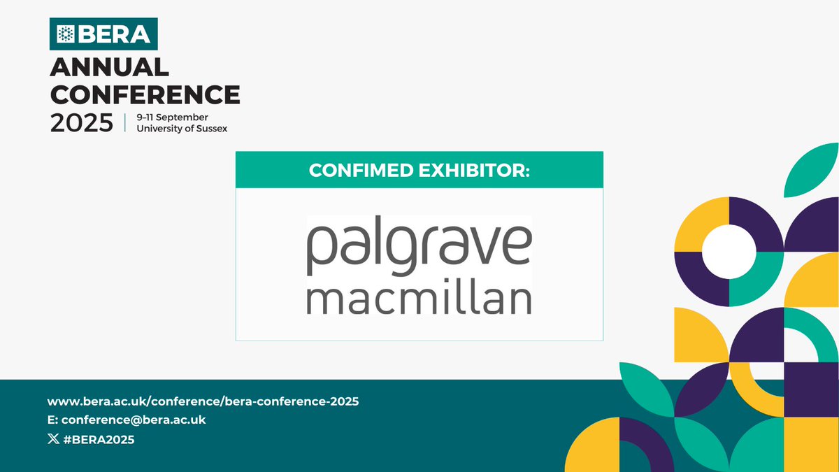 BERA (@beranews) on Twitter photo 🌟 We are thrilled to have Palgrave Macmillan (<a href="/PalgraveEducate/">Palgrave Education</a>) as an exhibitor for the #BERA2025 conference!
Find out more: bera.ac.uk/conference/ber… 🌟 We are thrilled to have Palgrave Macmillan (<a href="/PalgraveEducate/">Palgrave Education</a>) as an exhibitor for the #BERA2025 conference!
Find out more: bera.ac.uk/conference/ber…