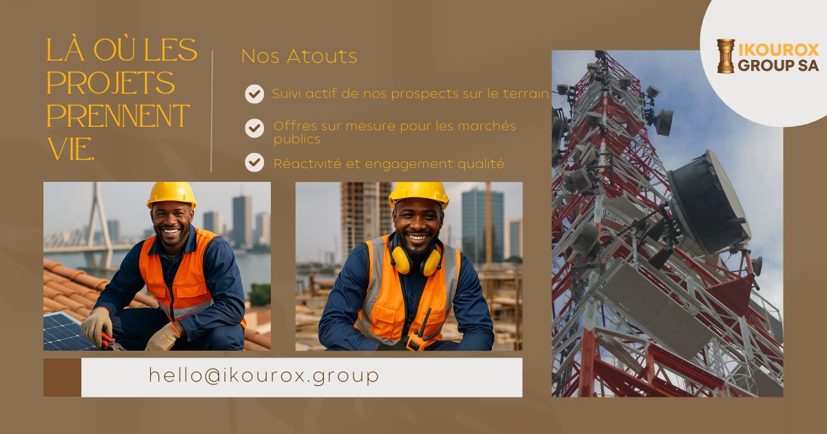 ✔️ Suivi actif de nos prospects sur le terrain
✔️ Offres sur mesure pour les marchés publics
✔️ Réactivité et engagement qualité
Vous êtes acteur dans les télécoms, l’électricité, le BTP ou la logistique ?
Il est temps de construire un partenariat qui crée de la valeur.