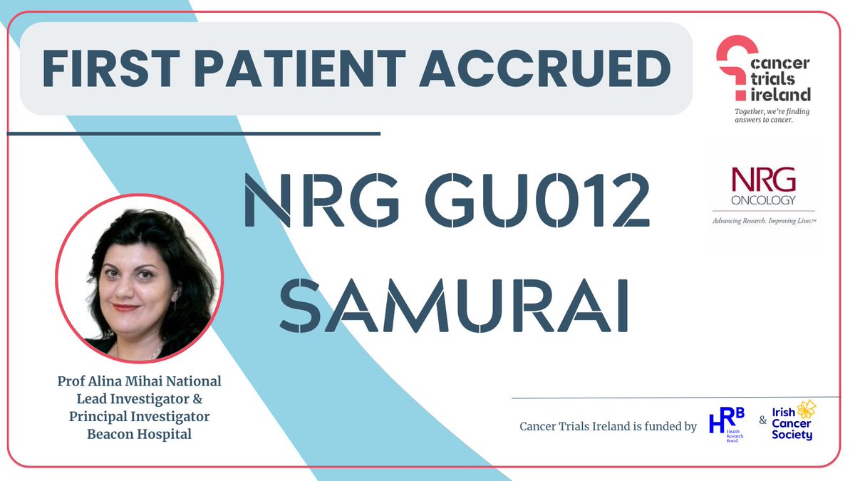 CancerTrialsIreland ๐ (@cancertrials_ie) on Twitter photo Congratulations to Prof. Alina Mihai and team at <a href="/BeaconCtru/">BeaconCTRU</a> on enrolling the first patient in the NRG GU012 (SAMURAI) trial. This study explores whether adding radiation to immune therapy can improve outcomes for metastatic renal cell cancer.
More: bit.ly/4l059G6 Congratulations to Prof. Alina Mihai and team at <a href="/BeaconCtru/">BeaconCTRU</a> on enrolling the first patient in the NRG GU012 (SAMURAI) trial. This study explores whether adding radiation to immune therapy can improve outcomes for metastatic renal cell cancer.
More: bit.ly/4l059G6