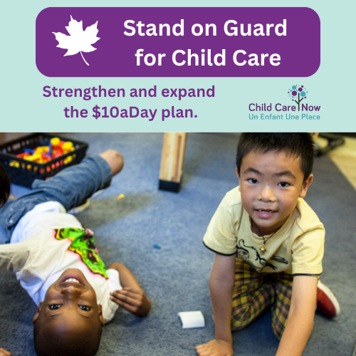 All families deserve to have access to publicly funded, high-quality early learning and child care programs – which is why protecting and strengthening the $10 a Day Child Care system is so important.

Learn about how you can #StandOnGuard for child care:
childcarenow.ca/stand-on-guard…