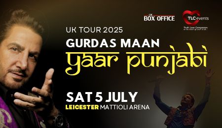 Announcing Gurdas Maan and his 2025 UK Tour 'Yaar Punjabi'
✨  ON SALE NOW ✨ 
Mattioli Arena, Leicester, Saturday 5th July 2025
Tickets shorturl.at/t2dm0