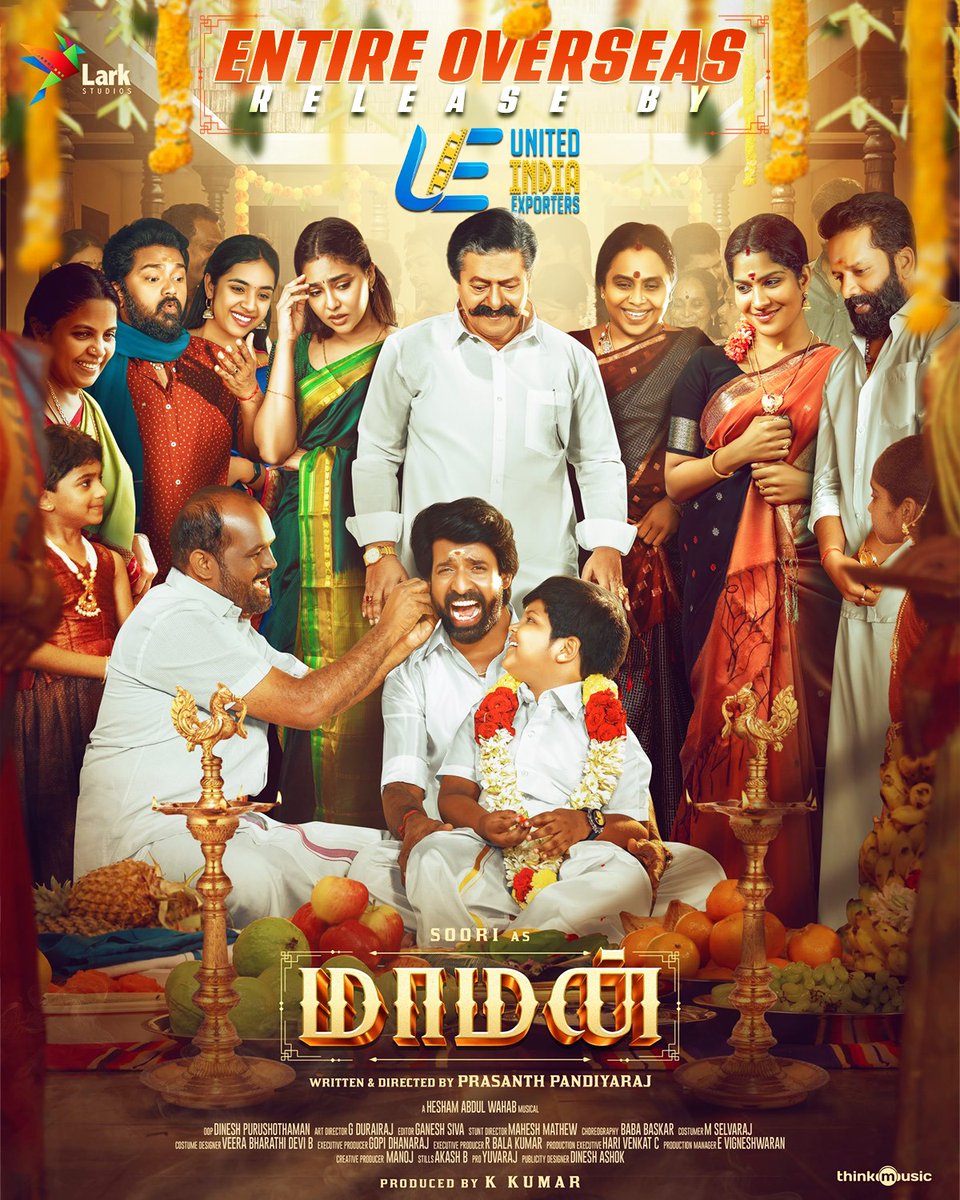 United India Exporters (@uie_offl) on Twitter photo Proud To Announce <a href="/uie_offl/">United India Exporters</a> Will be Releasing #Maaman Across The World 🌎
The laughs, the feels, the fun — <a href="/sooriofficial/">Actor Soori</a>'s #Maaman is coming to charm your whole family! Making glimpse is here. In theatres May 16!
Directed by <a href="/p_santh/">prasanth.P</a>
A <a href="/HeshamAWmusic/">Hesham Abdul Wahab</a> Musical
Produced by Proud To Announce <a href="/uie_offl/">United India Exporters</a> Will be Releasing #Maaman Across The World 🌎
The laughs, the feels, the fun — <a href="/sooriofficial/">Actor Soori</a>'s #Maaman is coming to charm your whole family! Making glimpse is here. In theatres May 16!
Directed by <a href="/p_santh/">prasanth.P</a>
A <a href="/HeshamAWmusic/">Hesham Abdul Wahab</a> Musical
Produced by