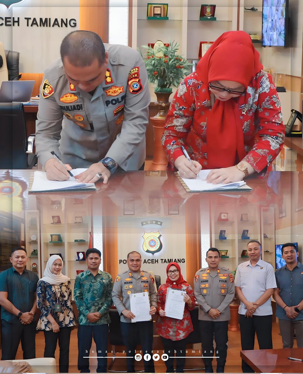 hidayatlubiz's tweet photo. Polres Aceh Tamiang bersama Pengadilan Negeri Aceh Tamiang melakukan penandatanganan Nota Kesepahaman (MoU) dalam rangka kerja sama penegakan hukum.

@kapoldaaceh
@spripimpoldaaceh
#Jumatcurhatpresisi
@listyosigitprabowo
@spripim.polri
@divisihumaspolri
@bidhumaspoldaaceh https://t.co/q1HzuMu4wv