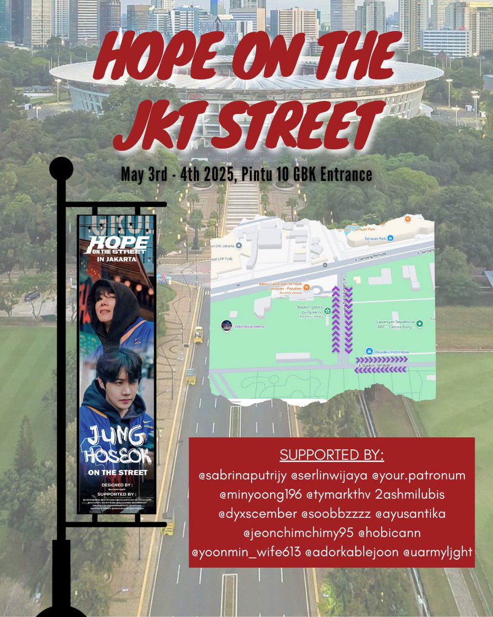 megorengsedapp's tweet photo. Armyyy jgn lupa mampir ke sini ya😻💜

🗓 May 3rd - 4th 2025
📍 Pintu 10 GBK Entrance 

#HOPE_ON_THE_STAGE_TOUR 
#HOPE_ON_THE_STAGE_TOUR_JAKARTA 
#JHOPE #BTS #제이홉 #방탄소년단 https://t.co/xtHhsj6nX0