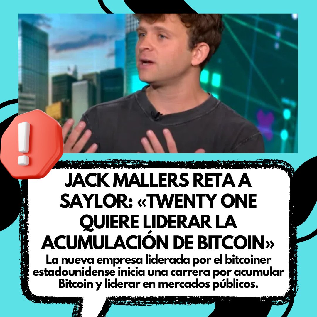 savannanews10's tweet photo. 🔥 Jack Mallers lanza el guante: “Twenty One quiere liderar la acumulación de #Bitcoin.”
¿Se viene una batalla de titanes contra Saylor y MicroStrategy?
El nuevo capítulo del maxi showdown ya empezó. 🍿
#BitcoinWar #JackMallers #SaylorVsMallers #BTC https://t.co/X4kIhoxa7l
