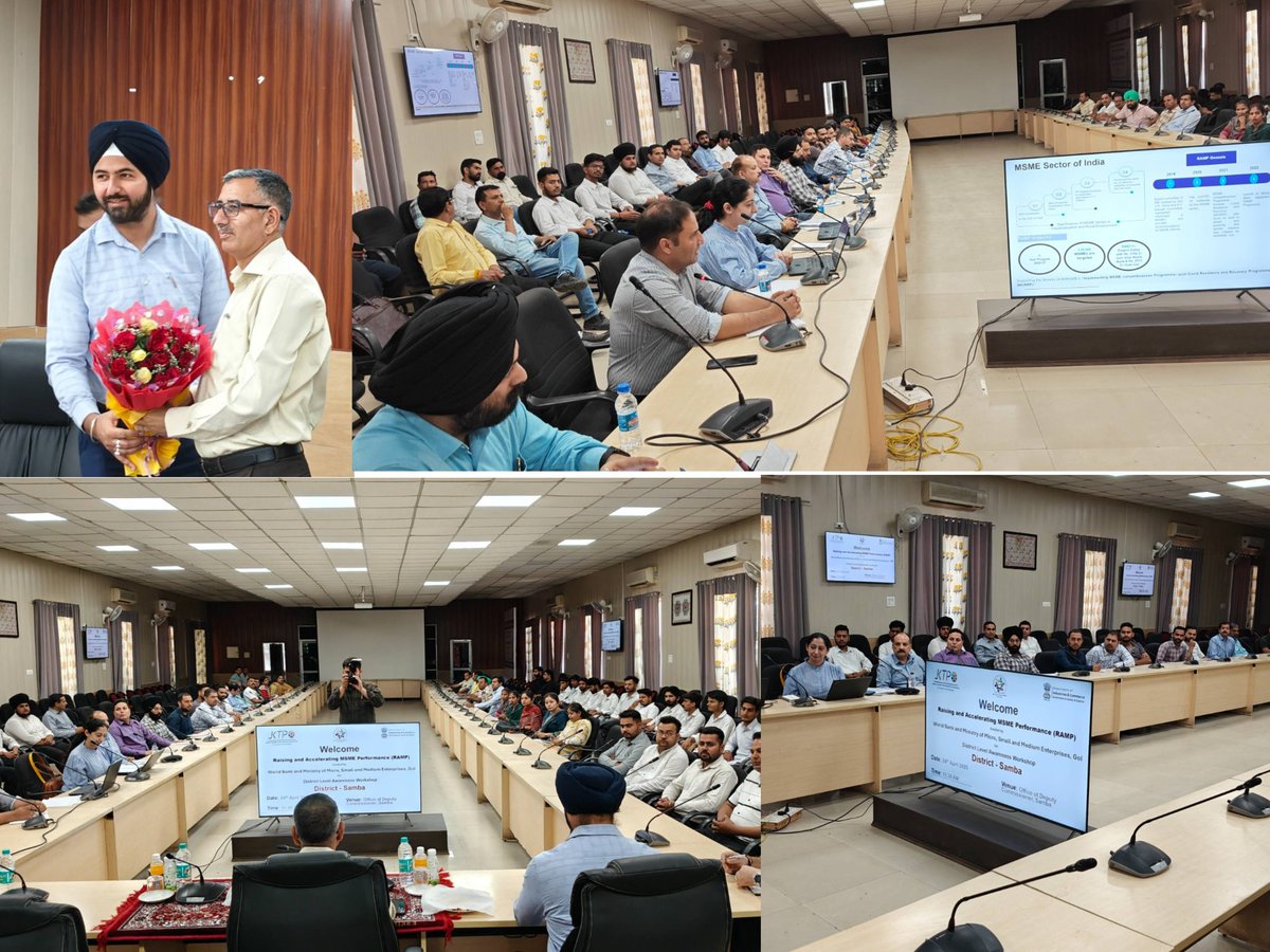 #JKTPO in collaboration with SPIU Grant Thornton and DIC Samba, organized a district-level workshop at DC Office Samba to raise awareness on the #RAMP scheme. The event was graced by DC Samba, Sh. Rajesh Sharma, and saw participation from MSMEs, students, implementing agencies &amp;
