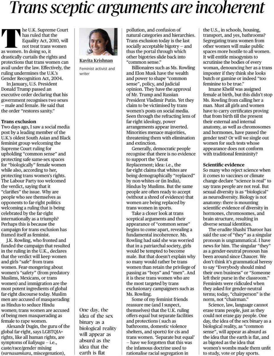 My piece in <a href="/the_hindu/">The Hindu</a> today on the UK Supreme Court ruling affecting trans women.