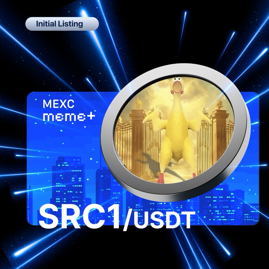 memeslistings's tweet photo. #MEXC New Listing Alert!
#SRC1 has been listed listed in MEXC. D3xrZFSKxZHY4tEMMbjtrqsXzpBp9sYsrwkR12eWpump
Trades and Price Chart:https://t.co/unpuZjCp6S https://t.co/4QRG7u3Vmf