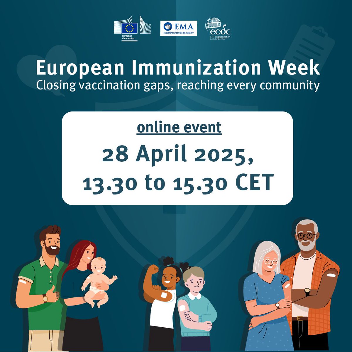 To mark the European Immunization Week 2025, join our online event on 28 April.
Learn about joint solutions to overcome vaccination barriers &amp; improve vaccination coverage throughout the EU/EEA.
Register now: 
🔗bit.ly/EIW2025Event
#UnitedInProtection #EIW2025