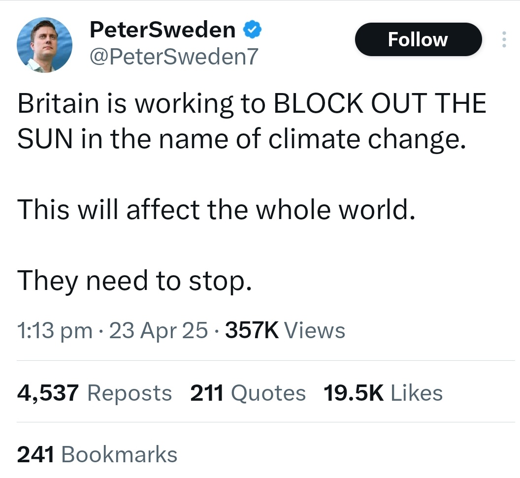 If we'd blocked out The Sun 50 years ago, we wouldn't be in the mess we're in today.